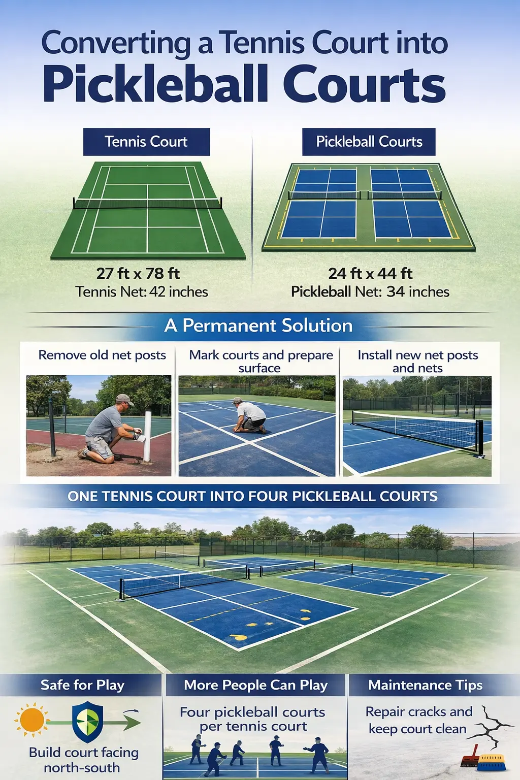 how to play pickleball on a tennis court