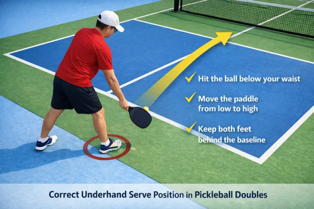 pickleball doubles serving rules for beginners diagonal serve