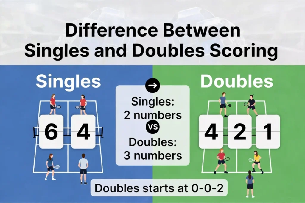 Difference Between Singles and Doubles Scoring
