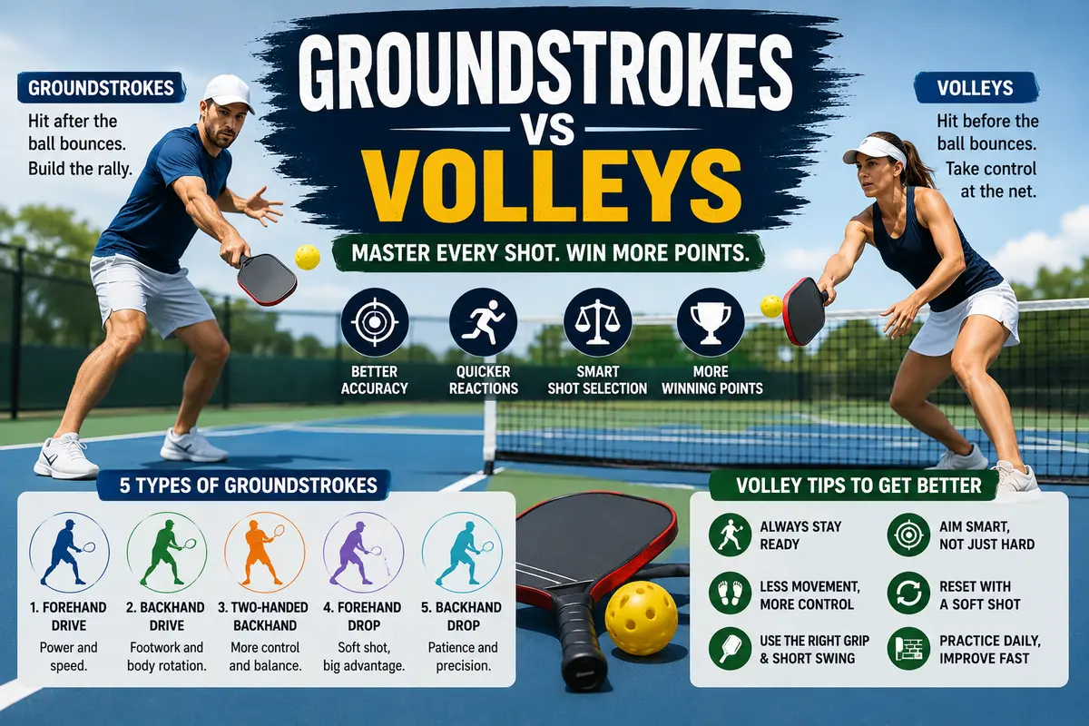 Pickleball groundstrokes and volleys guide