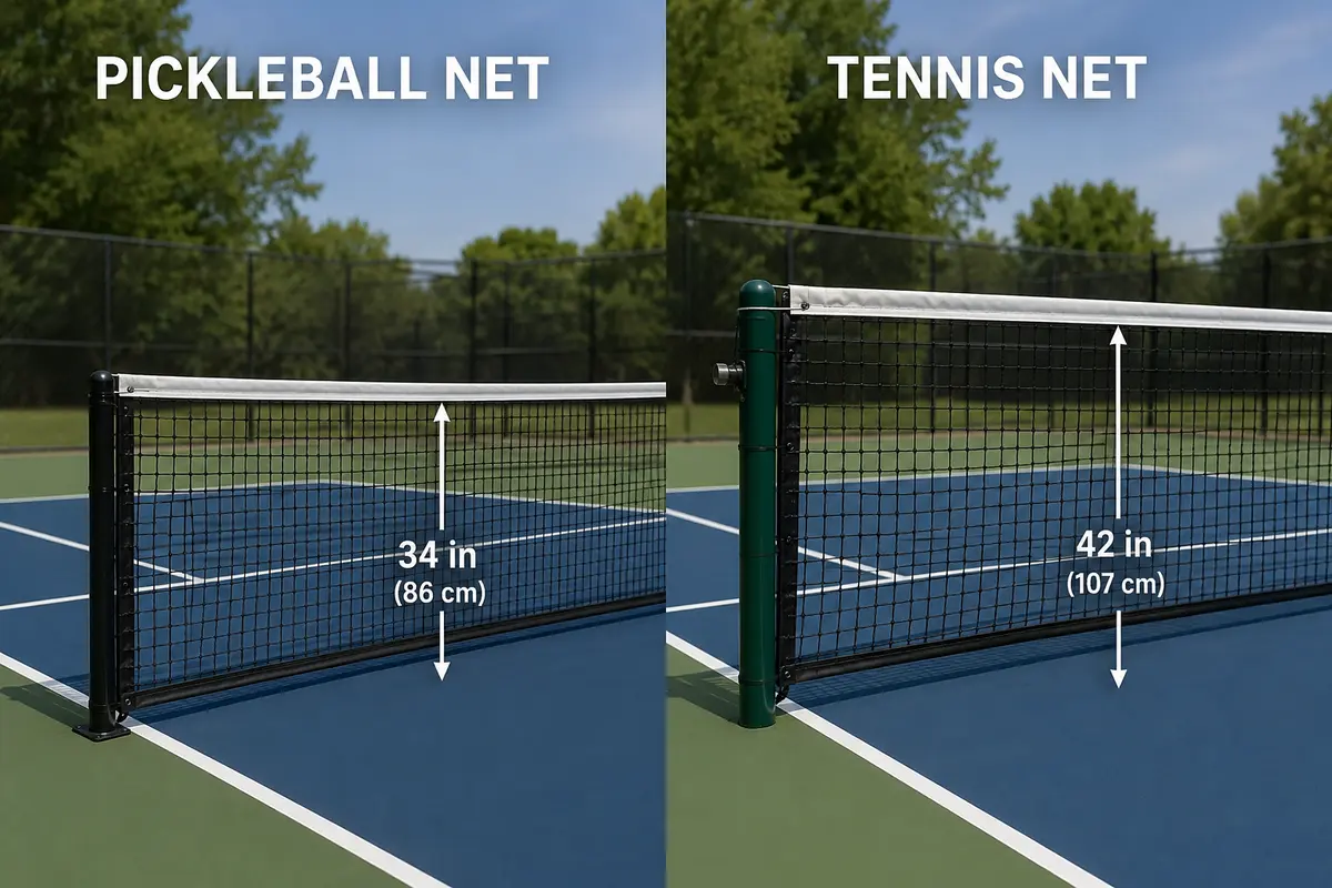 Pickleball net vs tennis net comparison